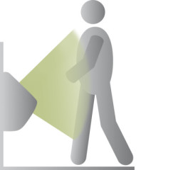 Hält sich ein Benutzer länger als 10 Sekunden vor dem Urinal auf, wird nach Benutzung das Spülprogramm aktiviert