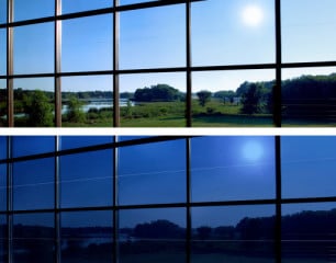 Die dimmbare Verglasung wurde an der Westfassade einer Kantine von Siemens in Kansas eingebaut