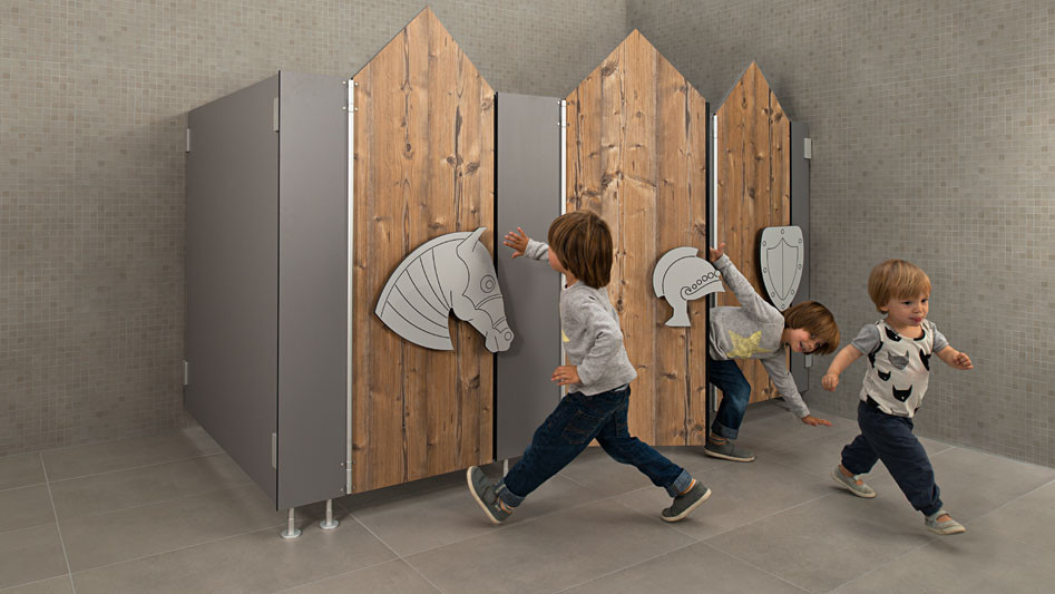 WC-Trennwände für Kitas und Schulen