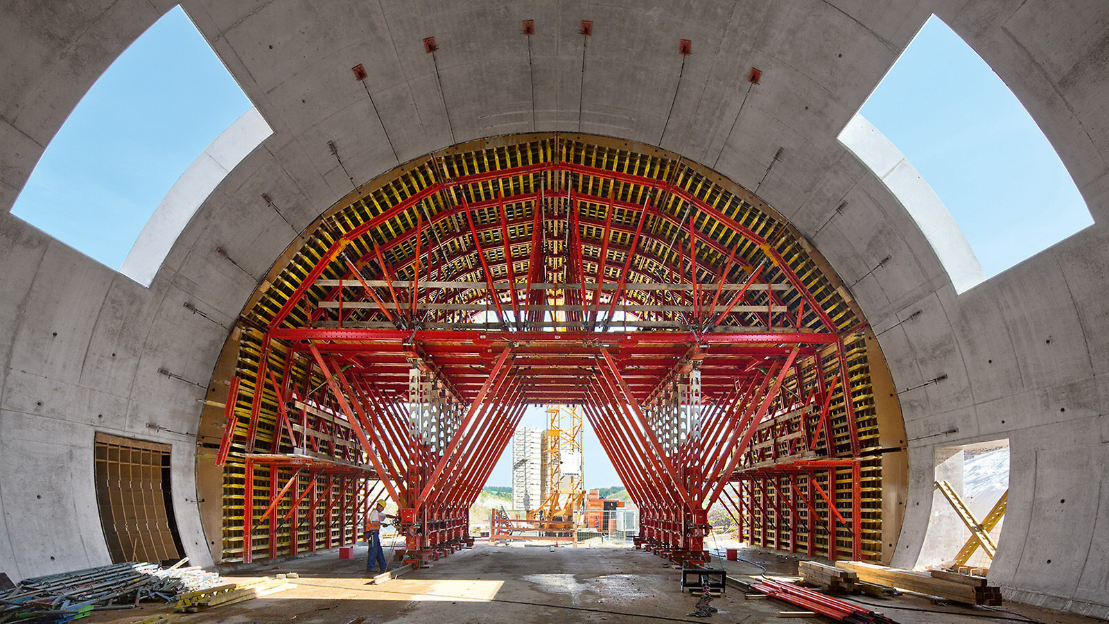 Beispiel für eine Tunnelherstellung in offener Bauweise