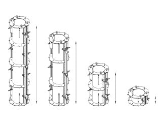 Rundstützenschalung aus Stahl