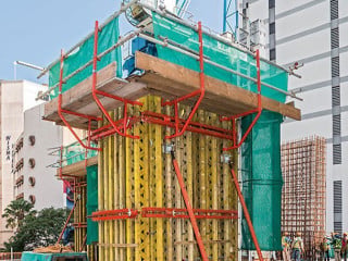 Stützen mit großen Querschnitten lassen sich mit Hilfe von Trägerschalungen herstellen