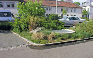 Begrünung (auch von Tiefgaragen) und Verkehrsflächen werden häufig kombiniert