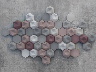 Das geometrische Modulsystem verleiht flachen Wänden Struktur