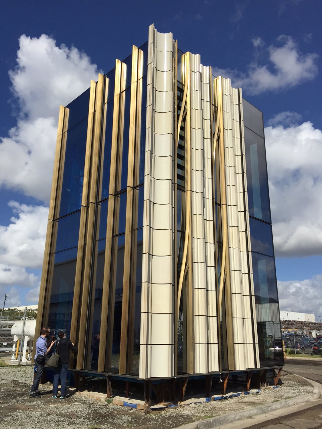Mock-up des Fassadensystems, das am Steinway Tower zum Einsatz kommen soll