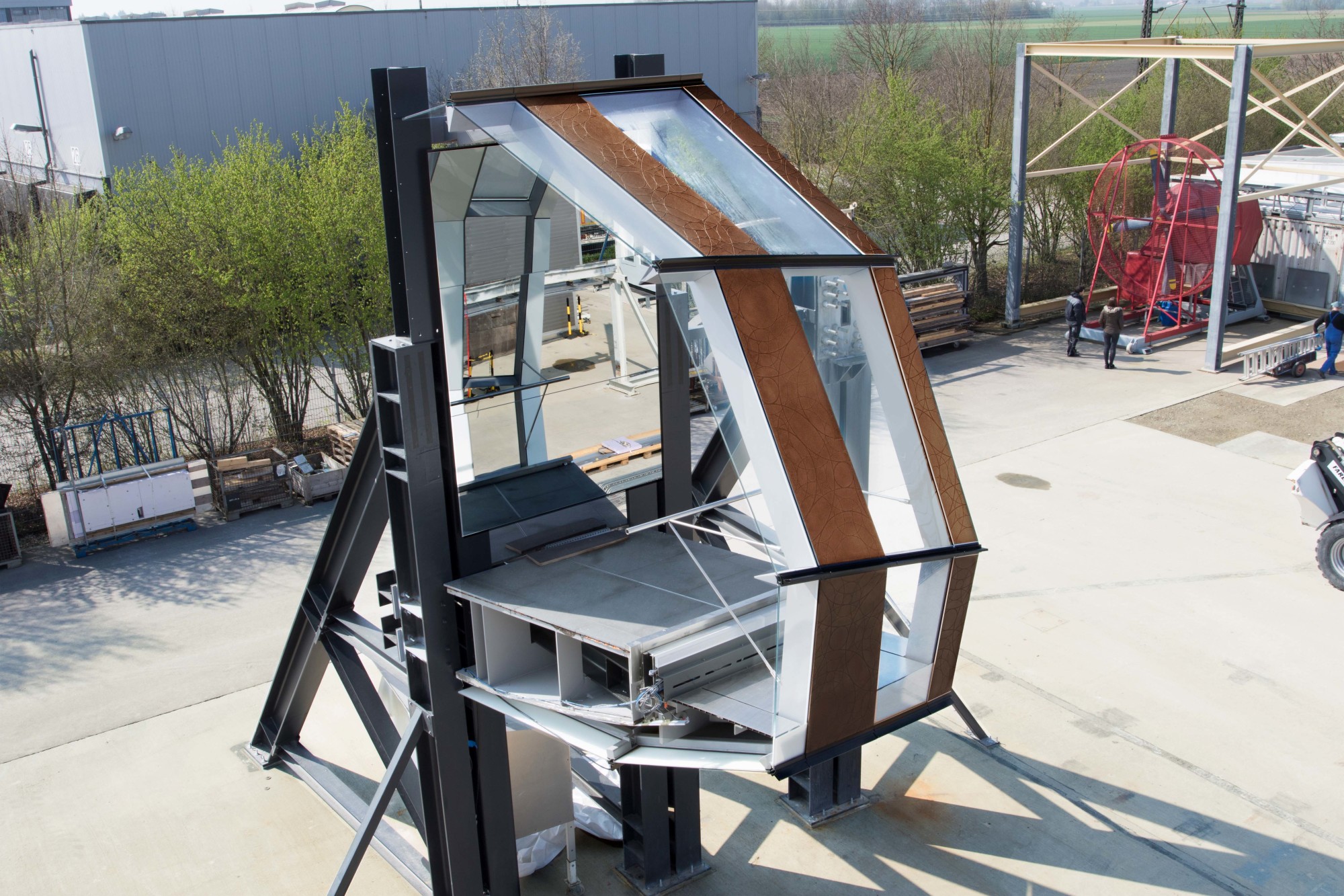 Mock-up-Aufbau eines halbierten Brückenausschnitts