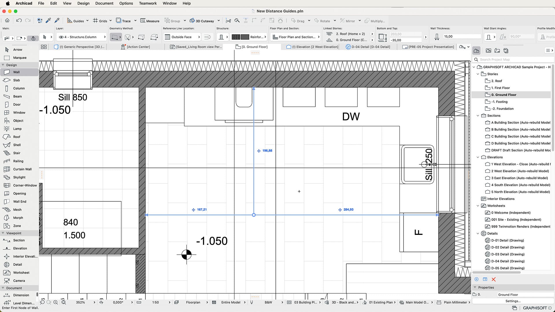 BIM Autoren Softwares bieten die Möglichkeit Pläne mit Grundrissen, Ansichten oder Schnitten direkt aus dem 3D-Modell erzeugen zu können.