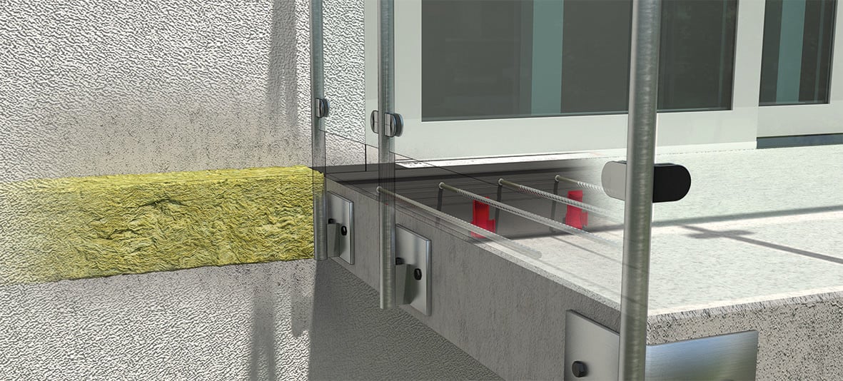 Auskragende Bauteile können damit direkt in den Brandriegel eines Wärmedämmverbundsystems integriert werden