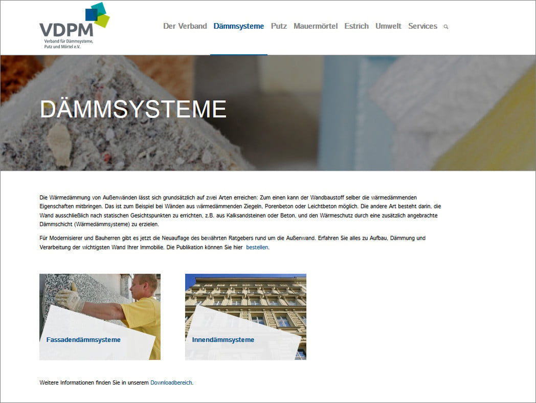 Verband für Dämmsysteme, Putz und Mörtel