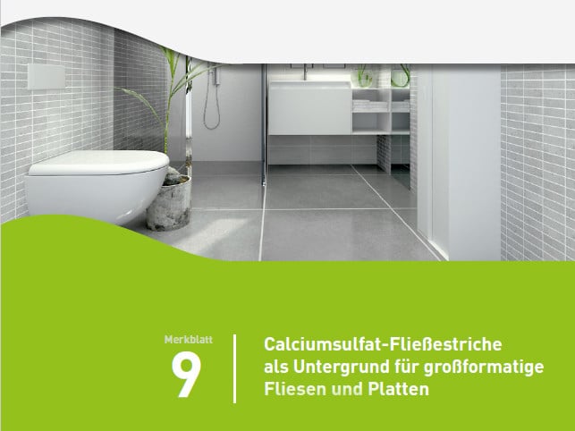 Titelblatt der Broschüre Calciumsulfat-Fließestrich unter keramischen Großformaten