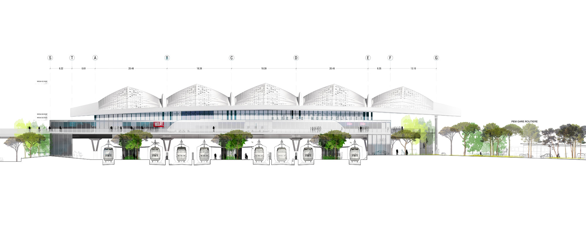 Tgv Bahnhof Montpellier Beton Offentlicher Raum Baunetz Wissen