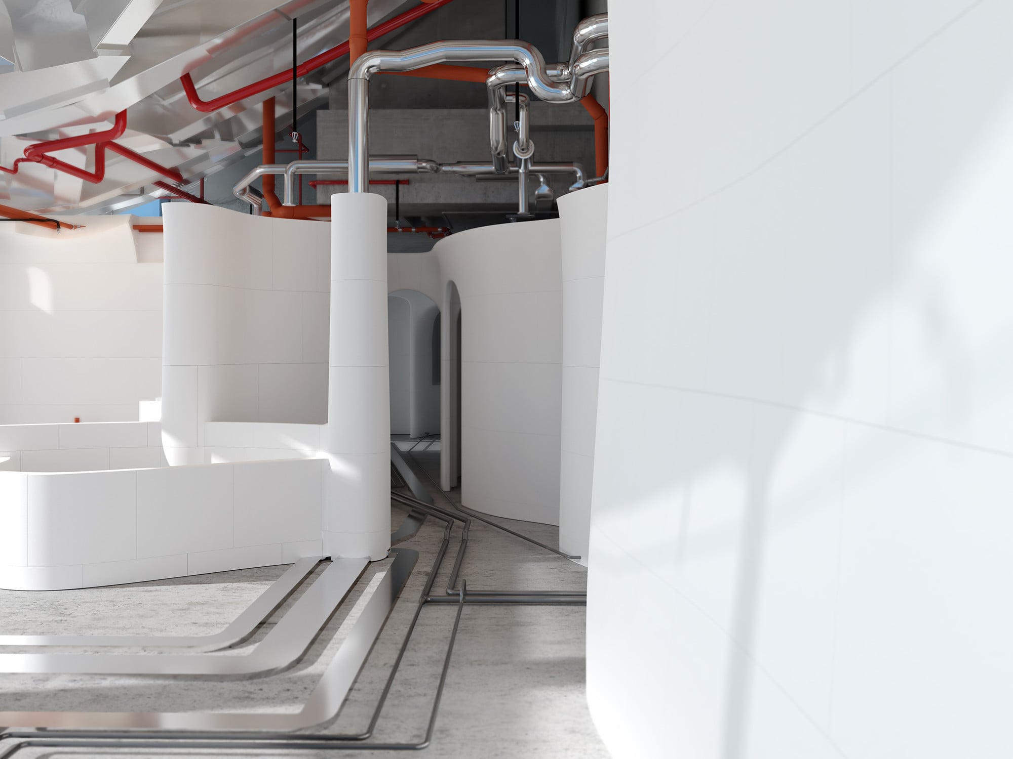 In den 3D-Konstruktionsdateien waren Sanitärinstallationen, Elektroleitungen und Lüftungskanäle bereits integriert