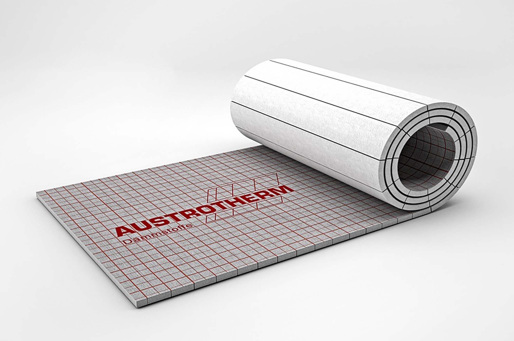 Die Trittschallrolle aus expandiertem Polystyrolhartschaumstoff (EPS) mit einer aufkaschierten Gewebe- oder Alufolie hat ein Nutzmaß von einem Meter Breite und zehn Meter Länge