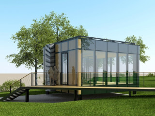 Zur Erprobung der wasserdurchströmten Isolierverglasungen (WFG) ist ein Pavillon geplant