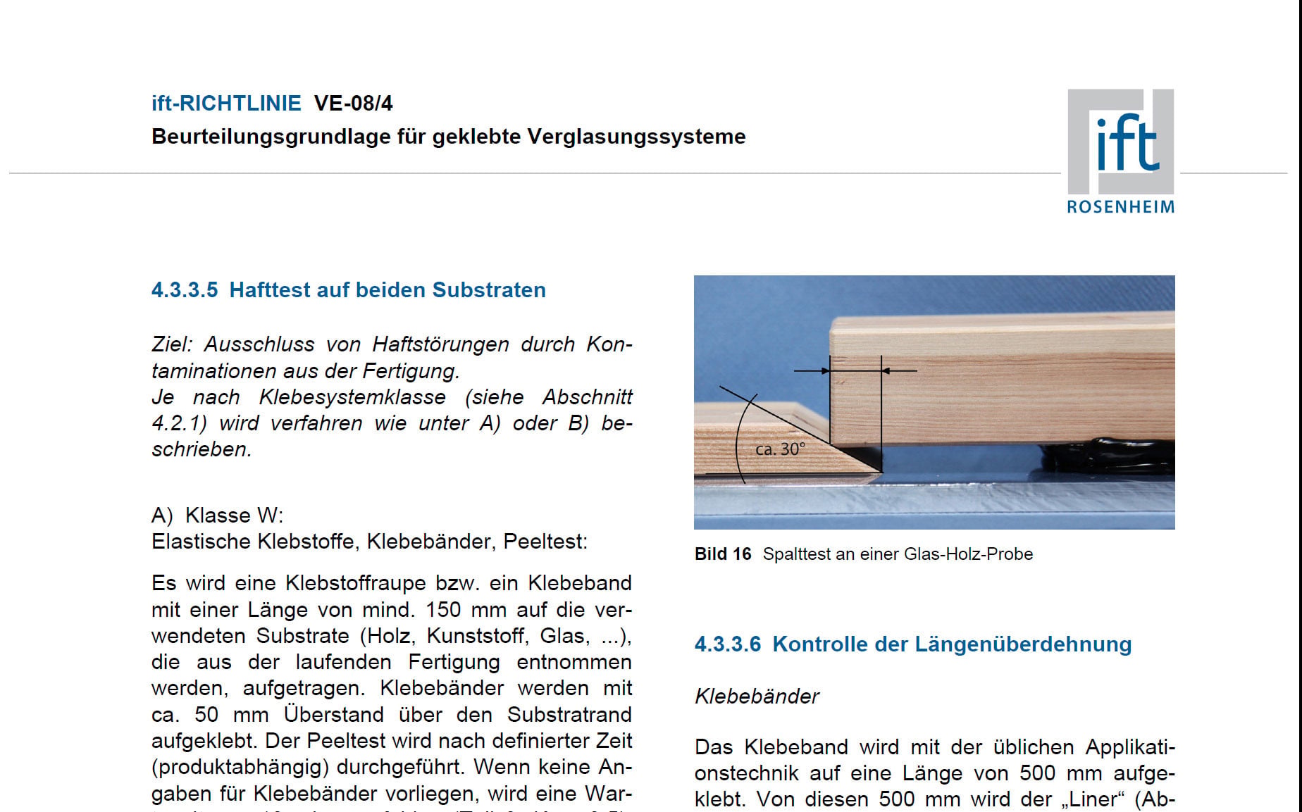 Musterseite aus der ift-Richtlinie VE-08/4