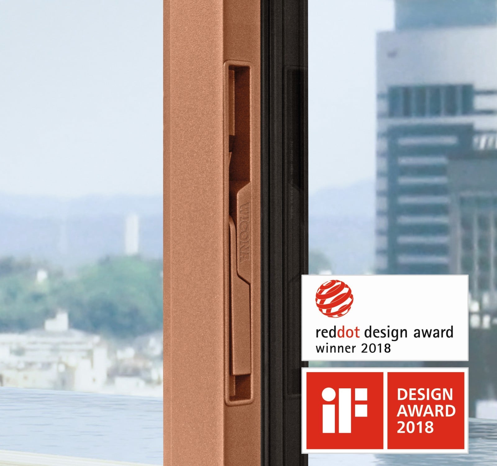 Der Fenstergriff des Öffnungsflügels ist im Rahmenprofil integriert