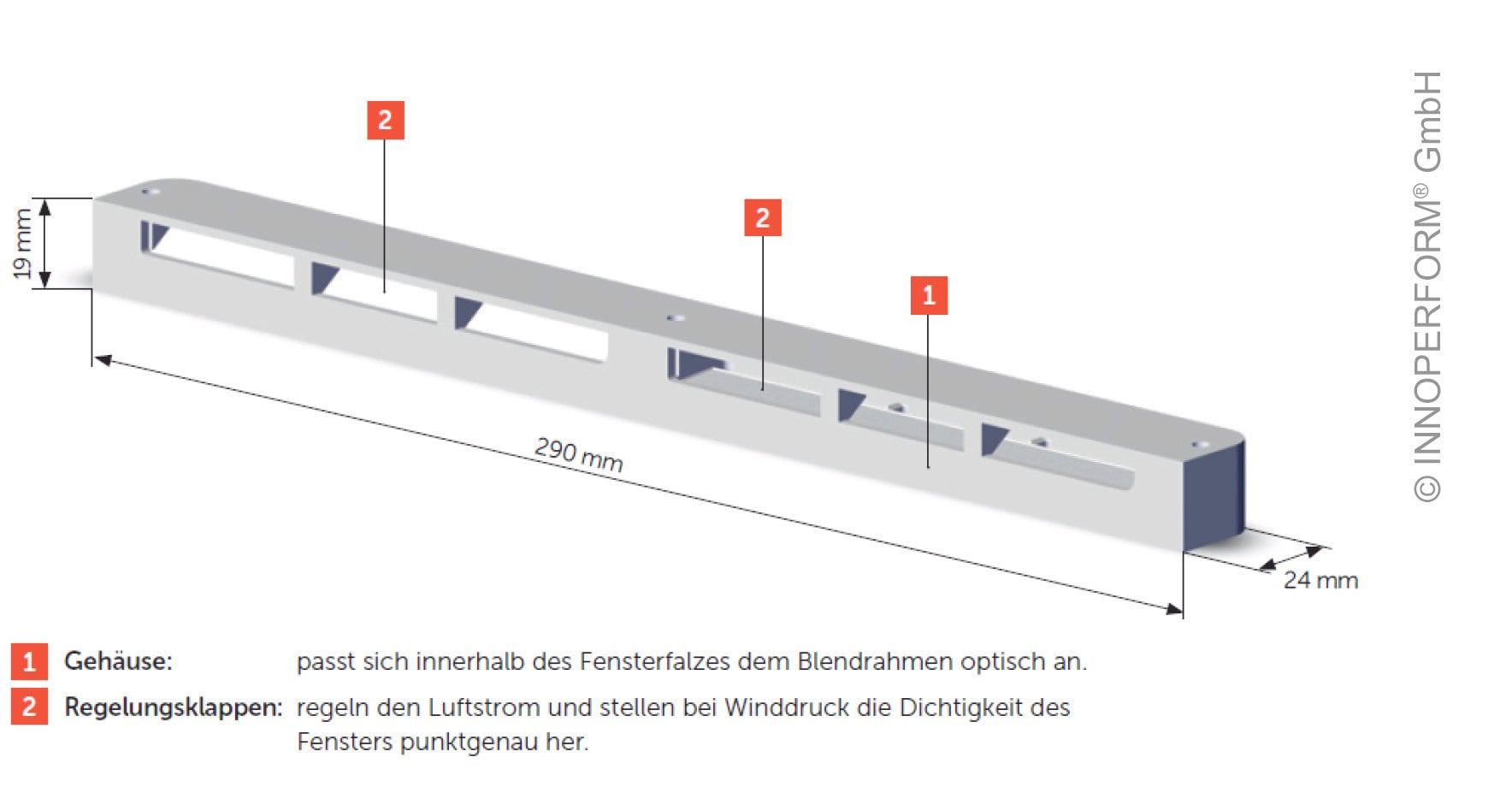 Fensterfalzlüfter arimeo classic T für Holzfenster