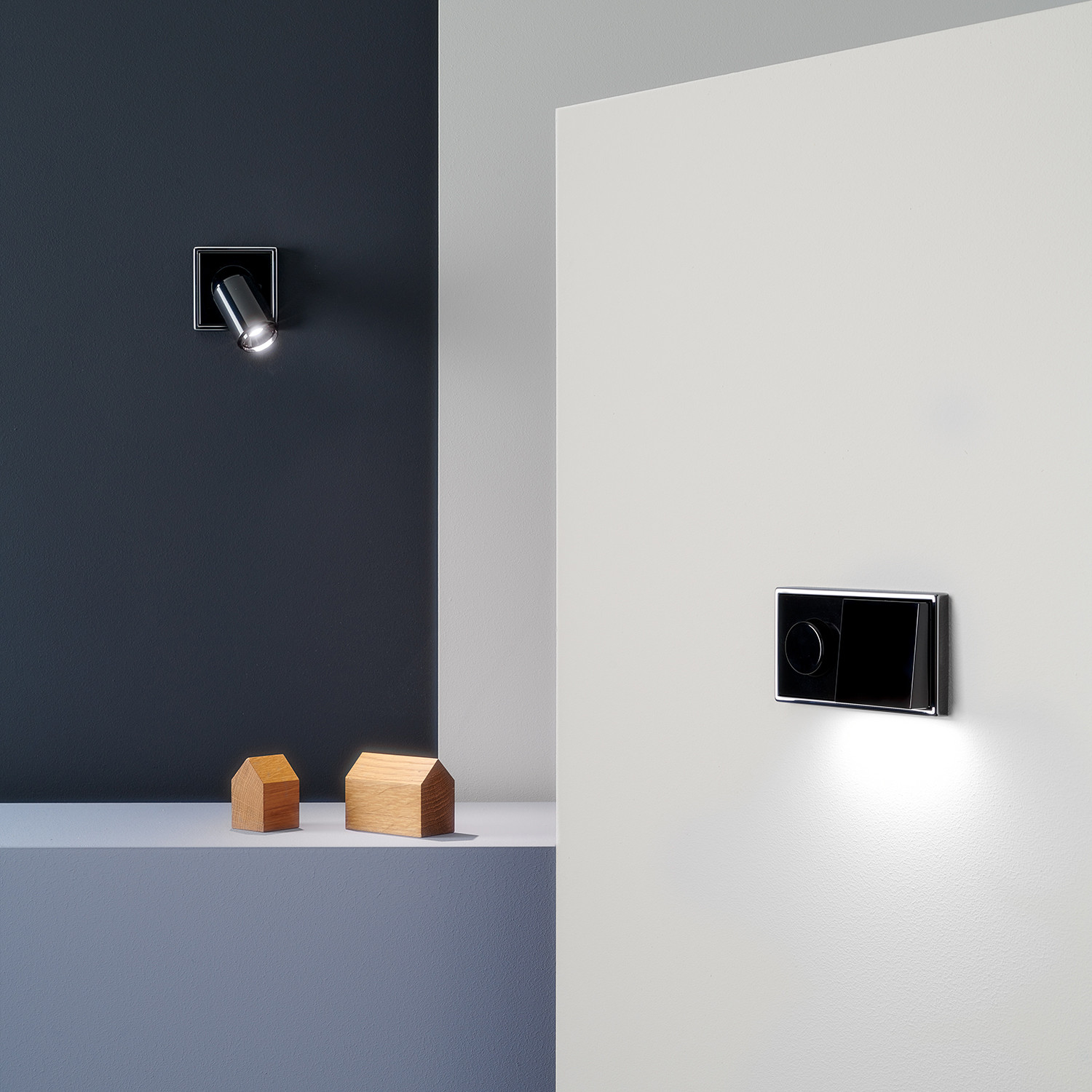 Die Lichtsteckdose kann mit zahlreichen Schalterdesigns kombiniert werden (im Bild: Jung). 
