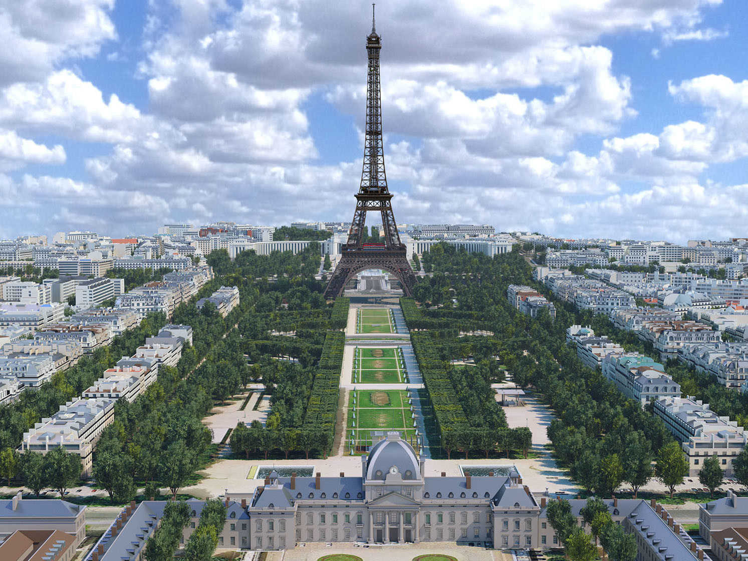 Die Stadt Paris hat einen weltweiten Wettbewerb zur Neugestaltung des gesamten Geländes um den Eiffelturm mit den Grünanlagen Trocadéro, Champ de Mars und Esplanade ausgeschrieben