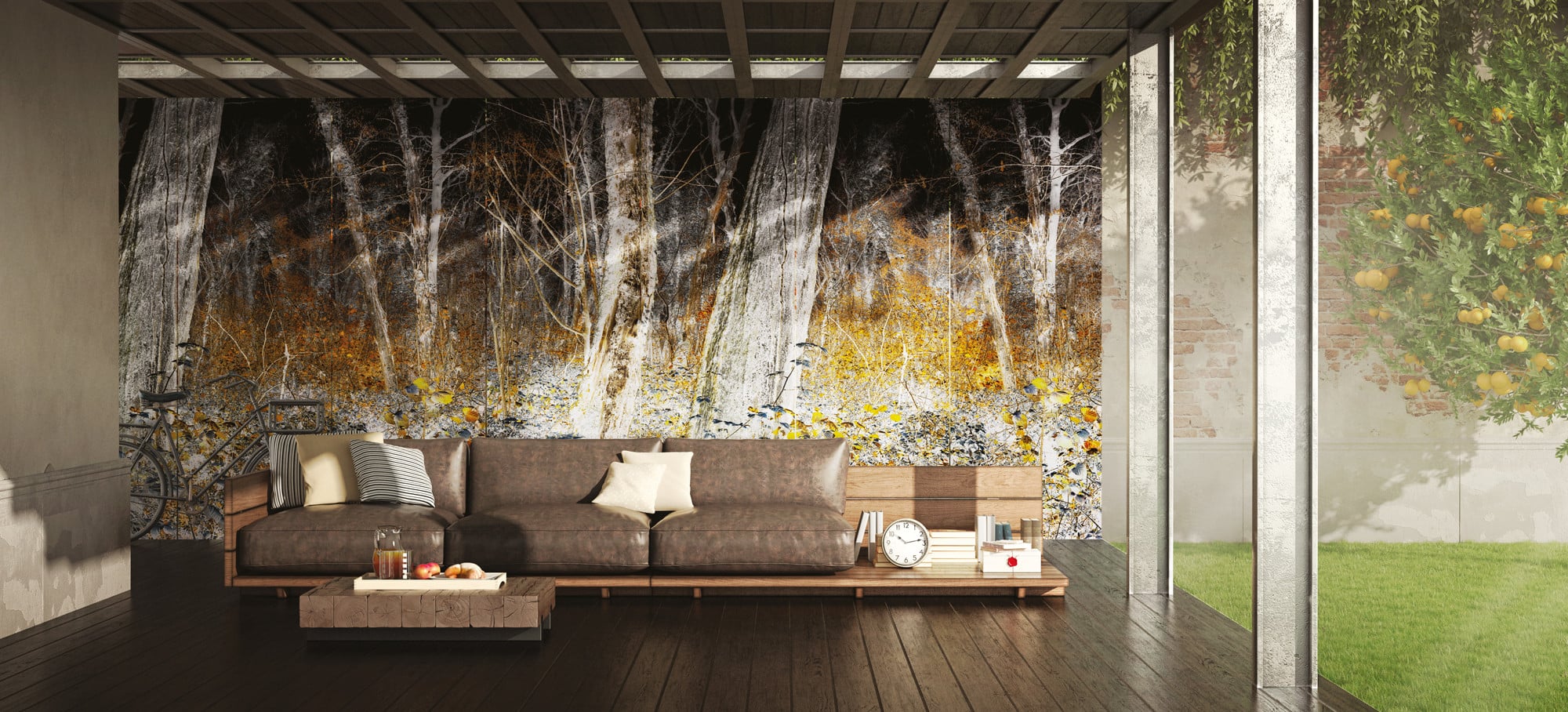 Das Motiv wurde hier mittels digitalem Siebdruck auf die 300 x 100 cm große Platte aufgebracht