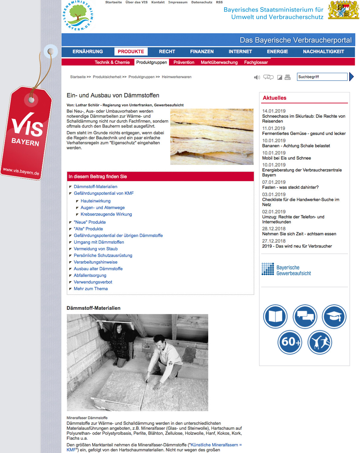 Eine Hilfestellung, die beispielsweise Architekten ihren privaten Auftraggebern an die Hand geben können, bietet der Ratgeber Ein- und Ausbau von Dämmstoffen auf dem Online-Portal vom VIS Bayern.