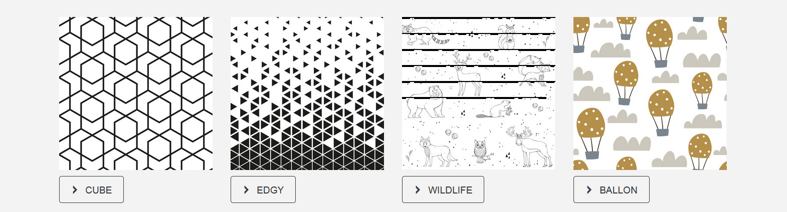 Die 20 Druckdekore sind durch Natur, Kunst und Grafik inspiriert.
