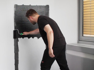 Die Infrarotheizung e-Paint von FutureCarbon wird als Anstrich an die Wände oder Decken aufgetragen.