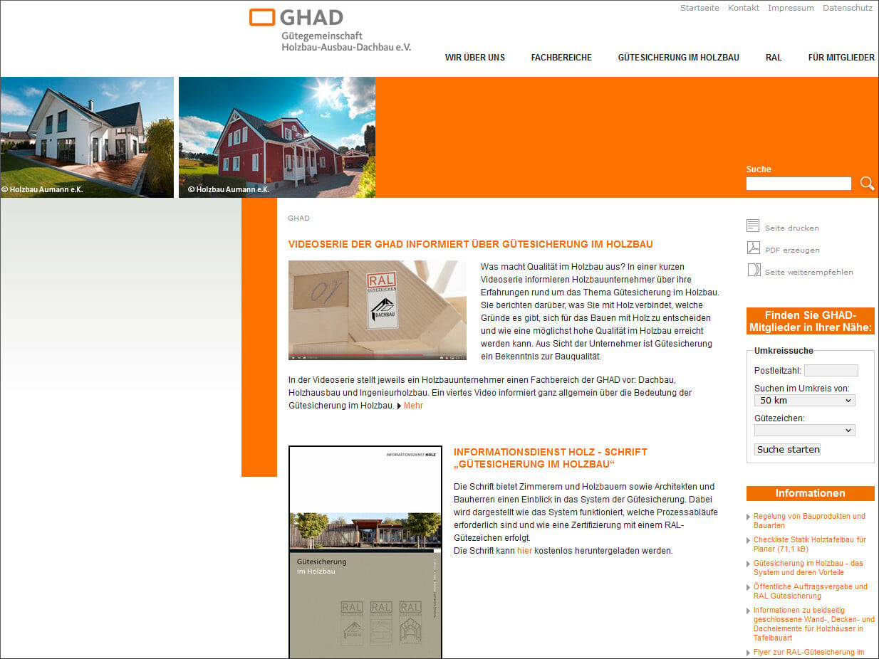 Gütegemeinschaft Holzbau – Ausbau – Dachbau