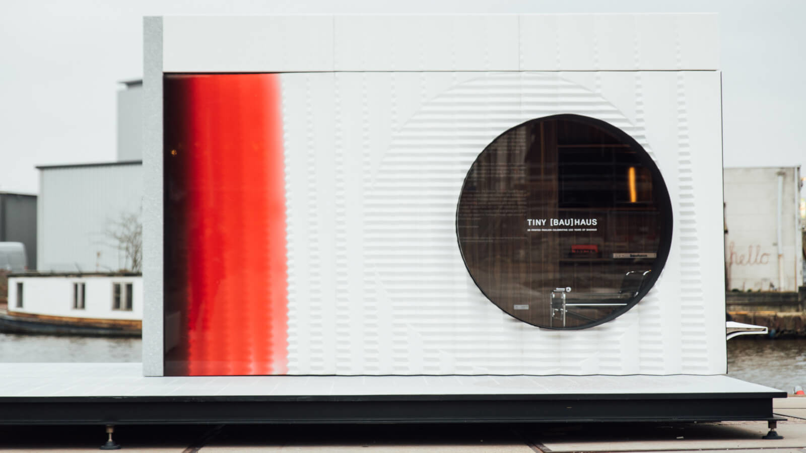 Der mobile Mikro-Showroom aus dem 3D-Drucker besteht aus nachhaltigen Materialien und recyceltem Kunststoff.