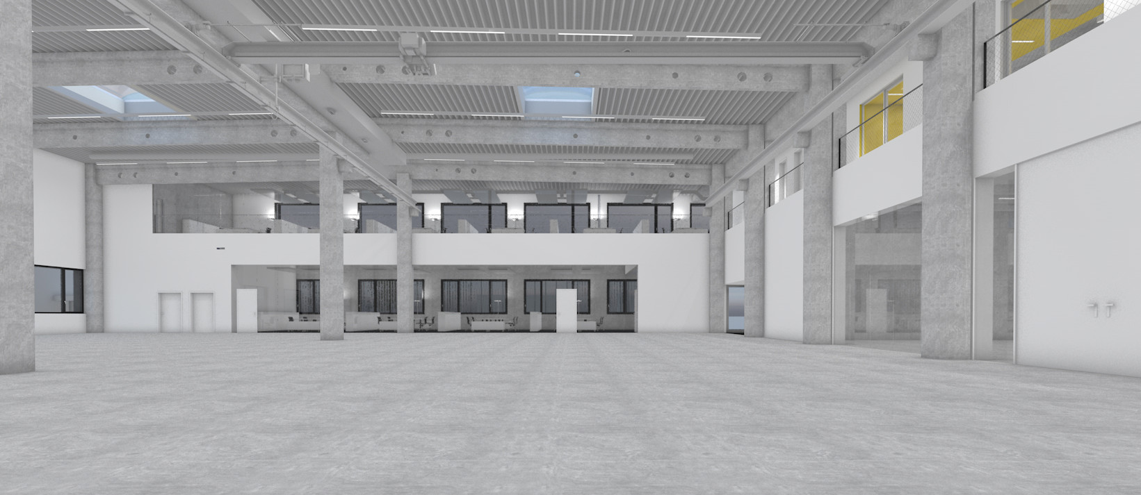 Für das Gebäude mit den produktionsnahen Büros und Lagerflächen erstellten die Planer ein detailliertes 3-D-Modell.