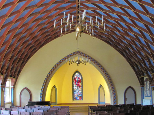 Luthersaal im Lutherhaus in Kötzschenbroda mit Zollinger Dach