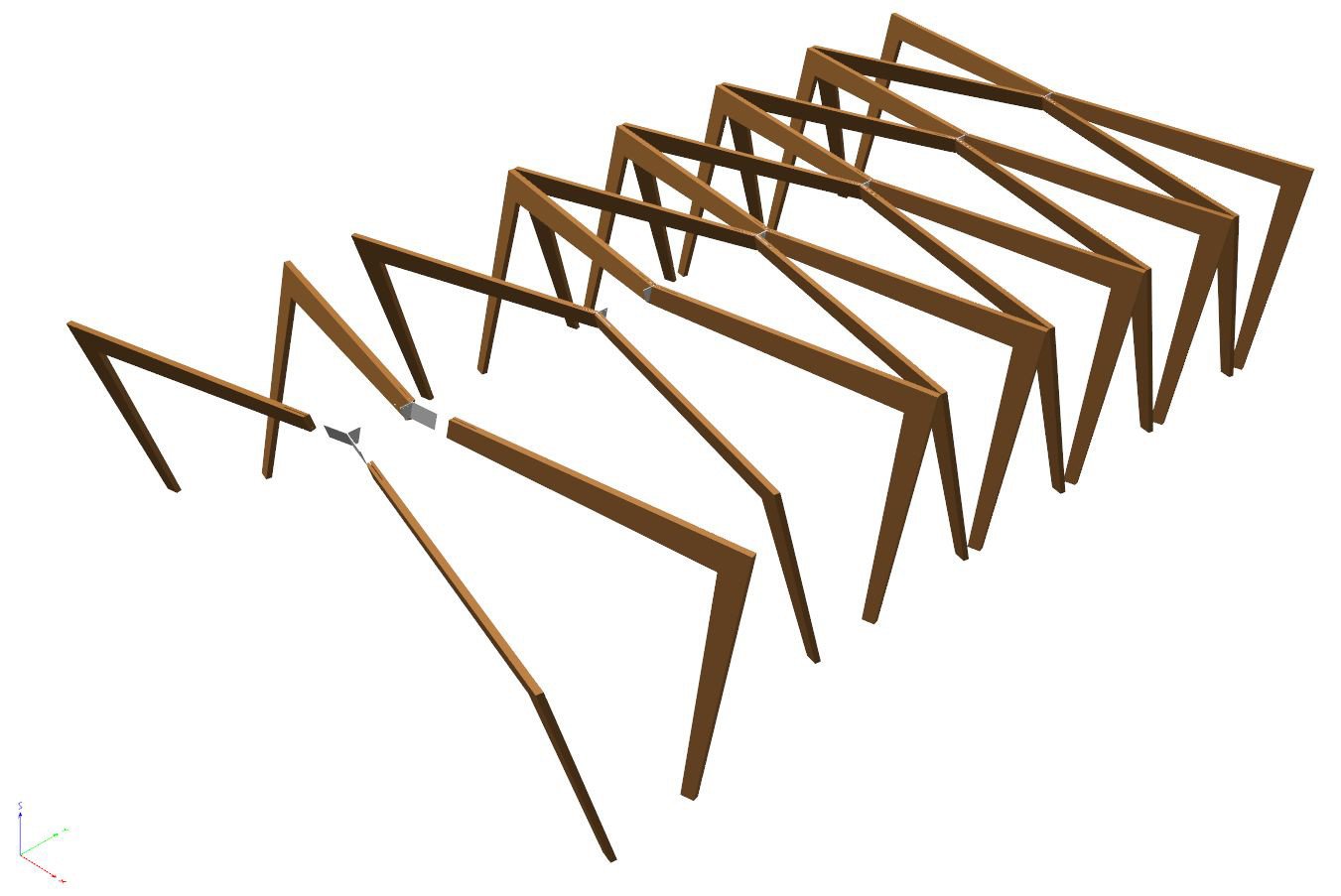 Dreigelenkrahmen statisches system