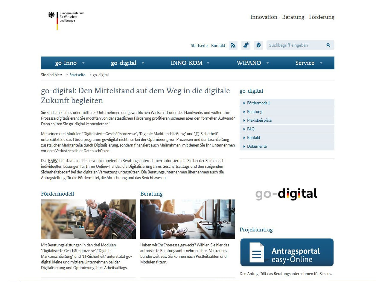 Das Programm bietet Unterstützung bei der Digitalisierung der internen Arbeitsprozesse.