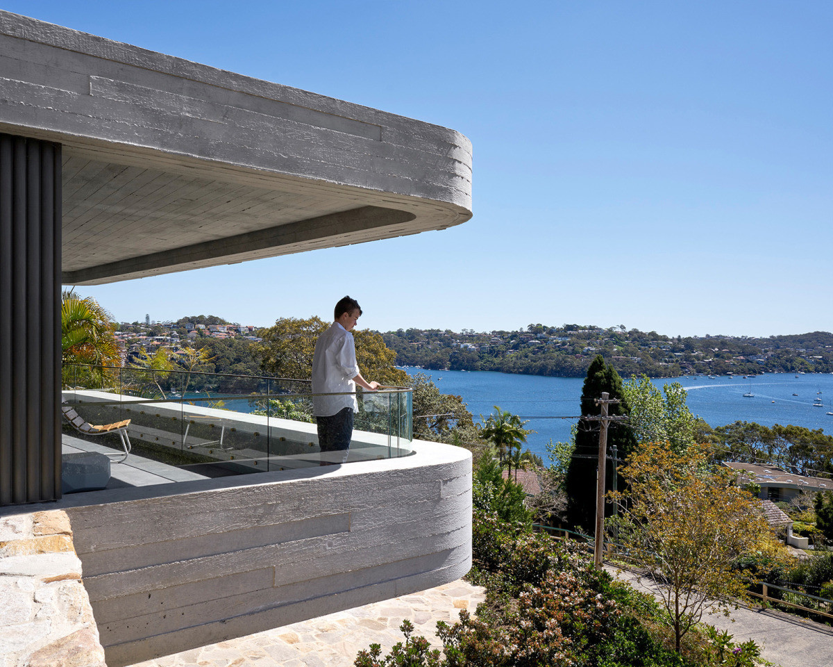 Blick vom Balkon des Erdgeschosses auf die Bucht von Sydney