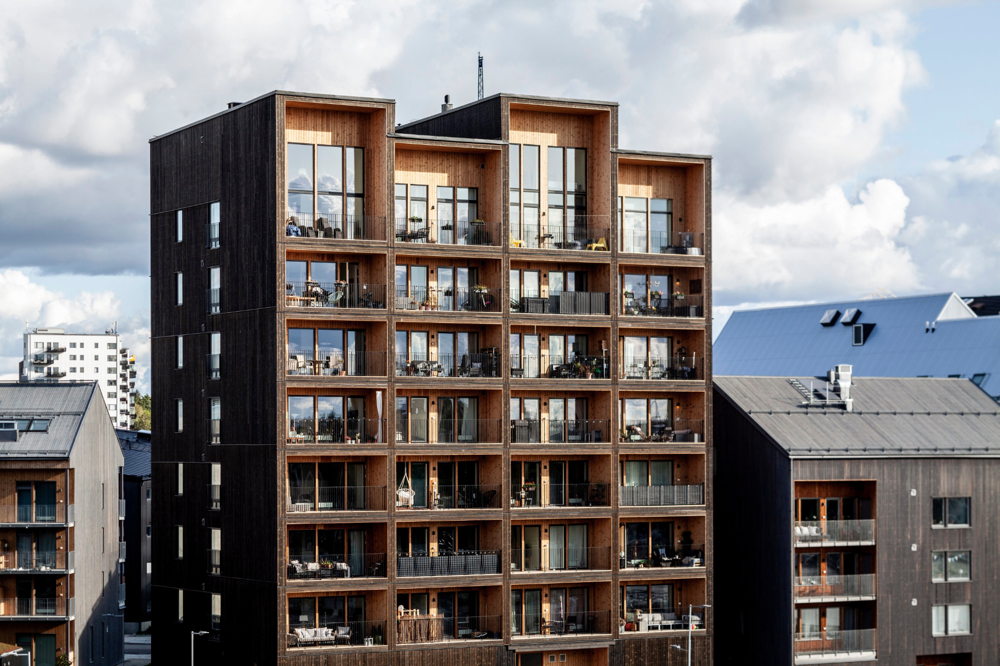 Das Tall Timber Building ist seit seiner Fertigstellung die Landmarke des Neubauviertels Kajstaden.