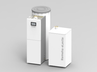 Neben der Brennstoffzelleneinheit besteht das eLecta-300-System aus einem Pufferspeicher, einer Hydraulikeinheit sowie einem Gas-Brennwertgerät als Spitzenlastkessel.