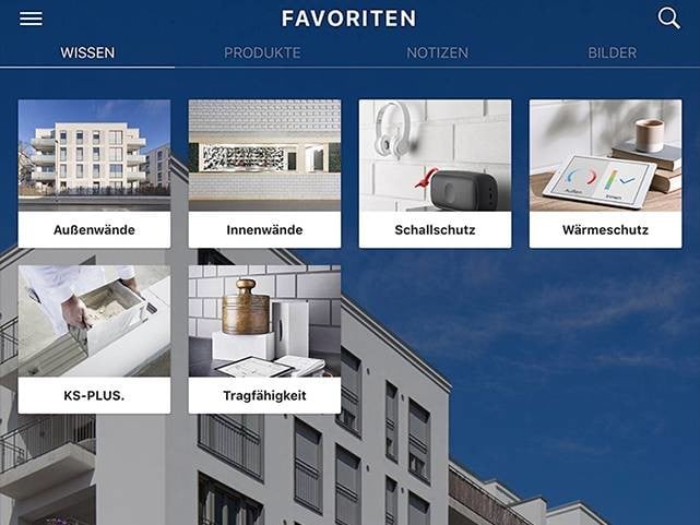 Die App ist ein praktischer Begleiter im Planungsgespräch oder direkt vor Ort auf der Baustelle. Die Informationen können dafür auch offline abgefragt werden.