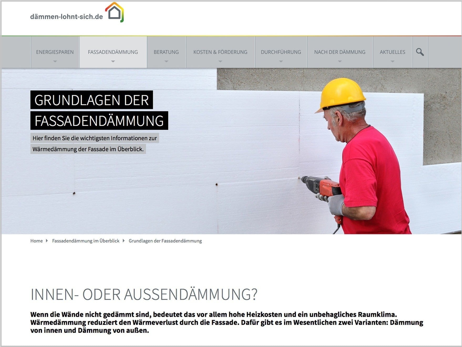 Fassadendämmung im Überblick
