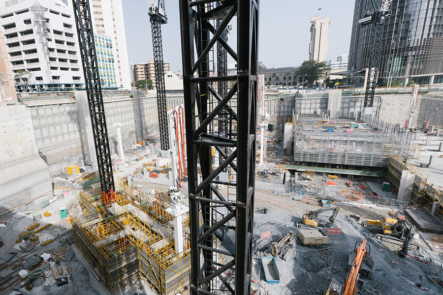 Die Bauarbeiten auf der Baustelle am Brisbane River schreiten voran. 2024 soll das Projekt fertiggestellt werden. 