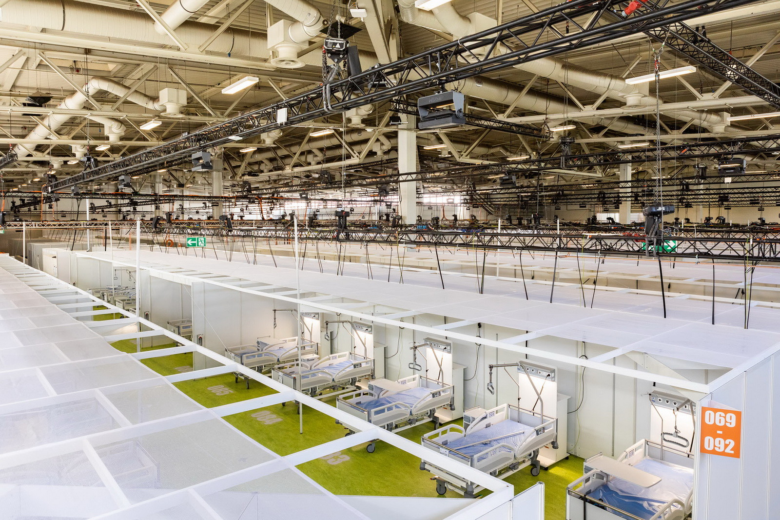 Die Halle 26 auf dem Berliner Messegelände hat eine Fläche von 11.690 m² und wird normalerweise für Messen wie die Grüne Woche genutzt.