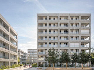 Städtebau und Fassaden des Wohnquartiers in München-Allach entwickelte und plante das Büro Goetz Castorph Architekten und Stadtplaner.