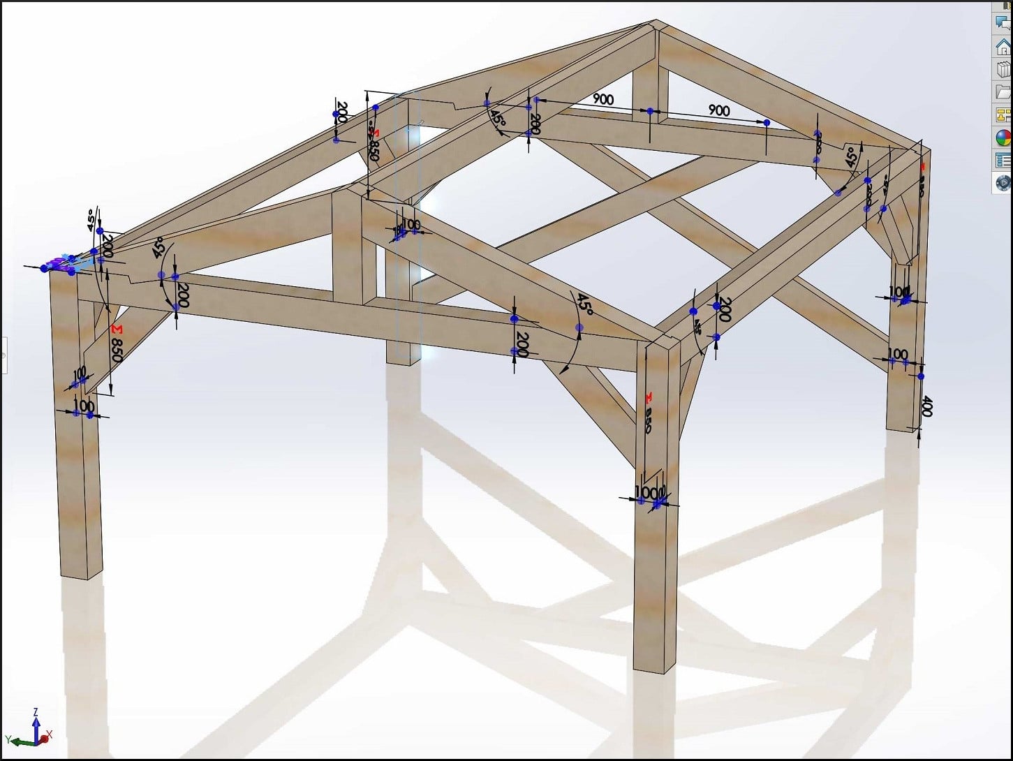 Das BW Modul (Beam & Wall) ist speziell für Abbundanlagen entwickelt worden, auf denen Balken gesägt und bearbeitet werden.