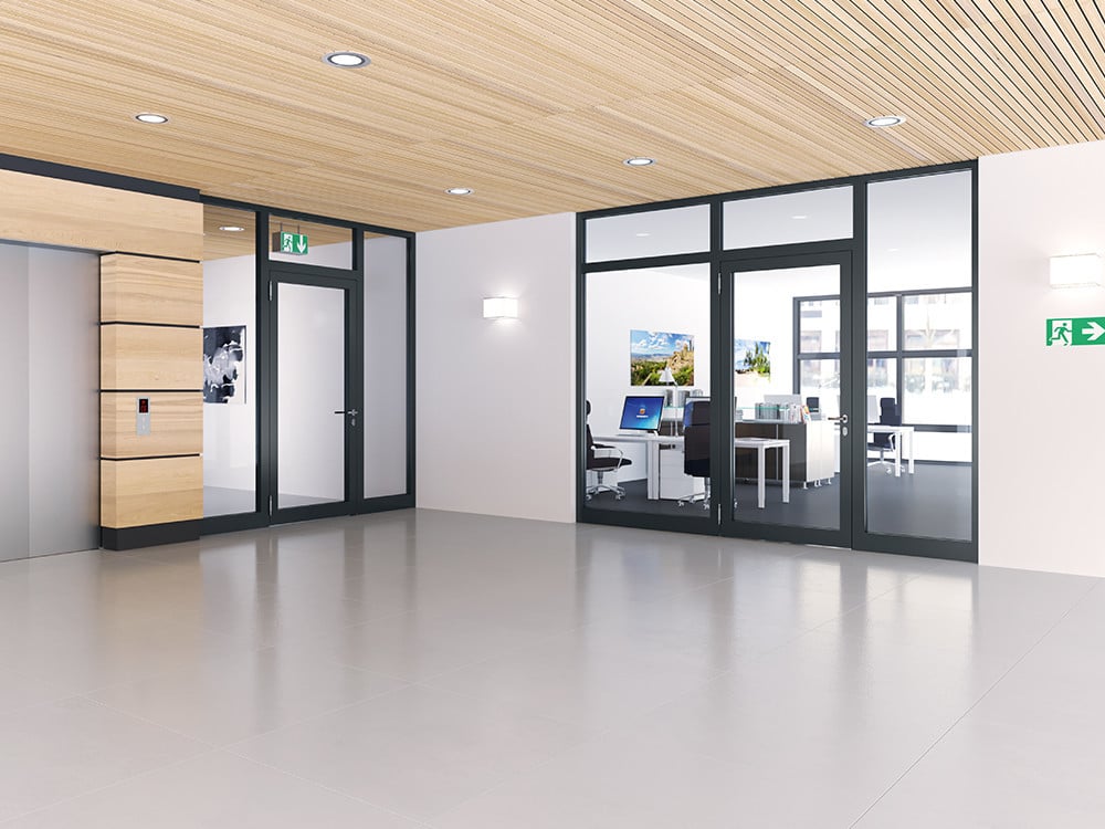 Zwischen den beiden Sicherheitsglasscheiben liegt eine Gelschicht, die sich im Brandfall ausdehnt und so ihre Schutzwirkung entfaltet.