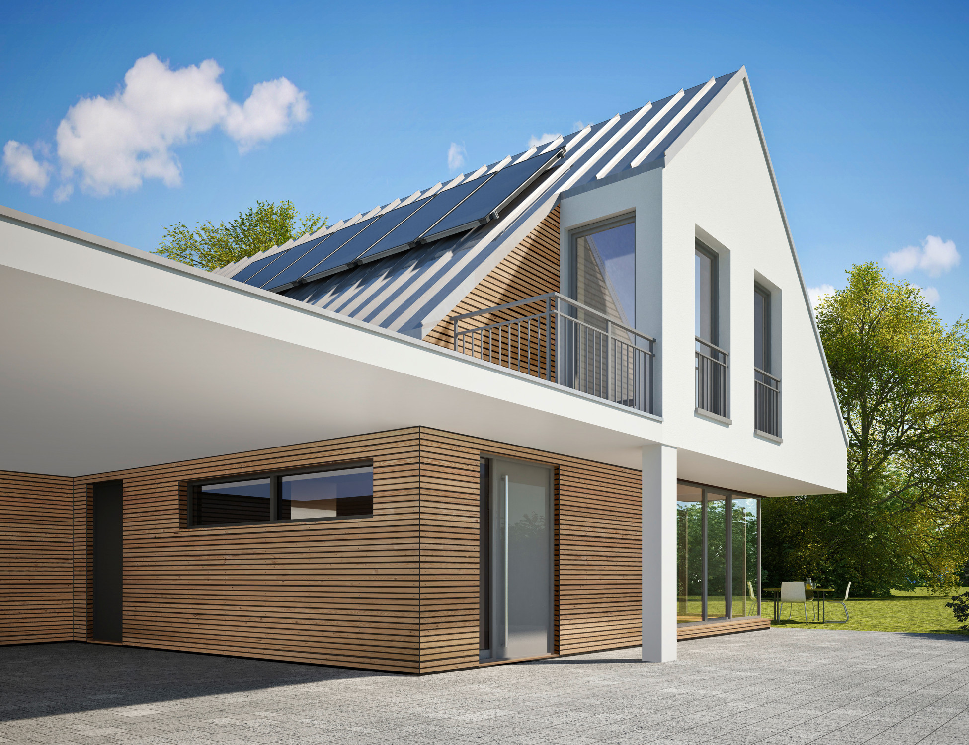 Das kontrastreiche Streifenmuster verleiht der Fassade ein edles Äußeres. 