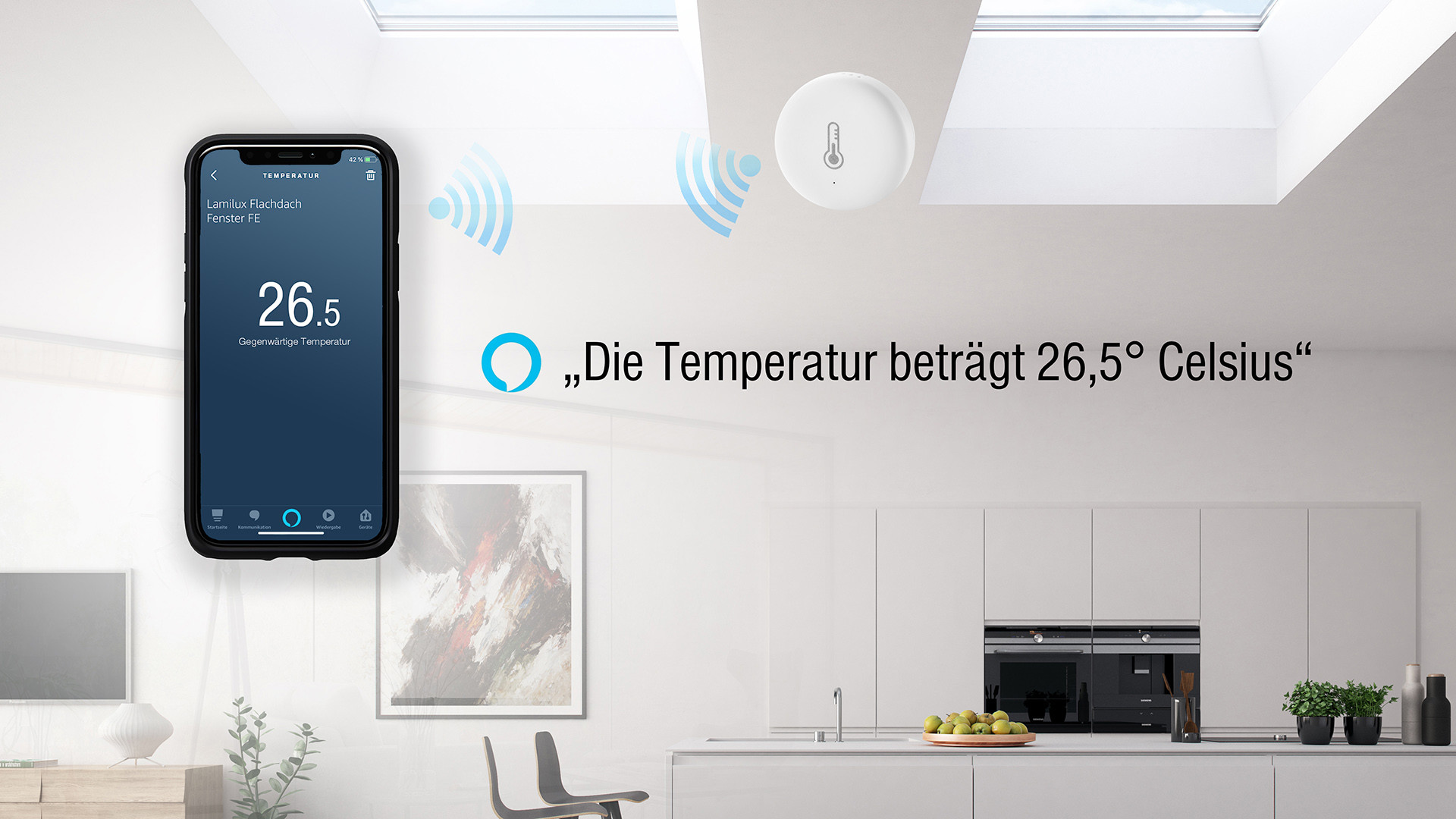 Optional kann das Set um einen Temperatursensor erweitert werden.