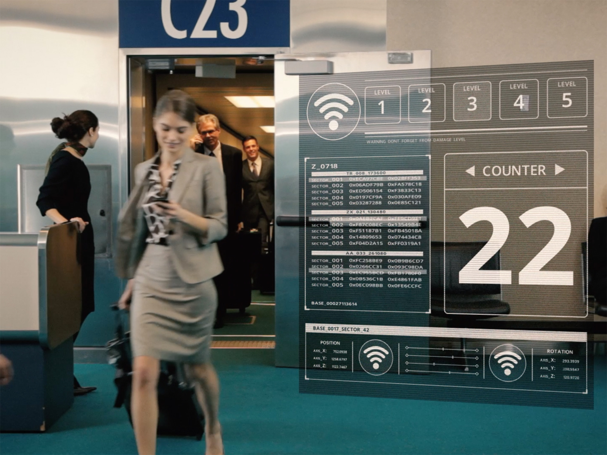 Smart entrance mit digitaler Personenkontrolle an der Tür