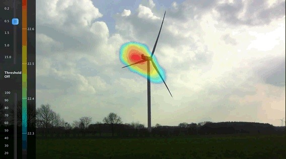 Die Kamera eignet sich beispielsweise zur Identifizierung besonders geräuschintensiver Maschinen im lauten Umfeld eines Arbeitsplatzes oder auf Betriebsgrundstücken.