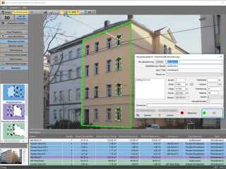 Die Software ermöglicht das Herausmessen von Gebäudemaßen aus digitalen Fotos - benötigt wird dafür nur ein Referenzmaß.