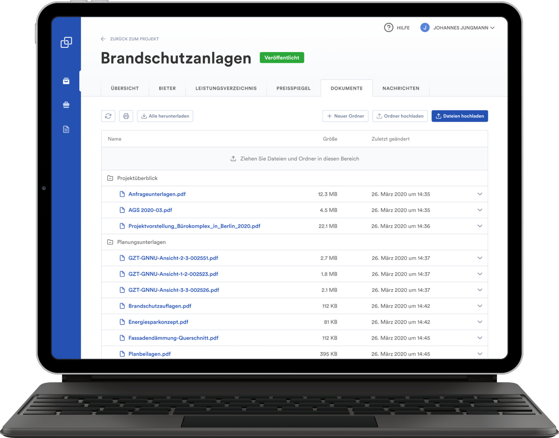 Auf die für das jeweilige Projekt relevanten Planungsunterlagen können die Nachunternehmen digital zugreifen.