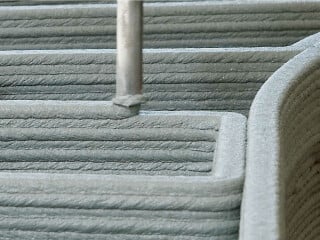 Speziell für den 3D-Extrusionsdruck hat HeidelbergCement mit dem Tochterunternehmen Italcementi den werksfertigen Trockenmörtel i.tech 3D entwickelt.